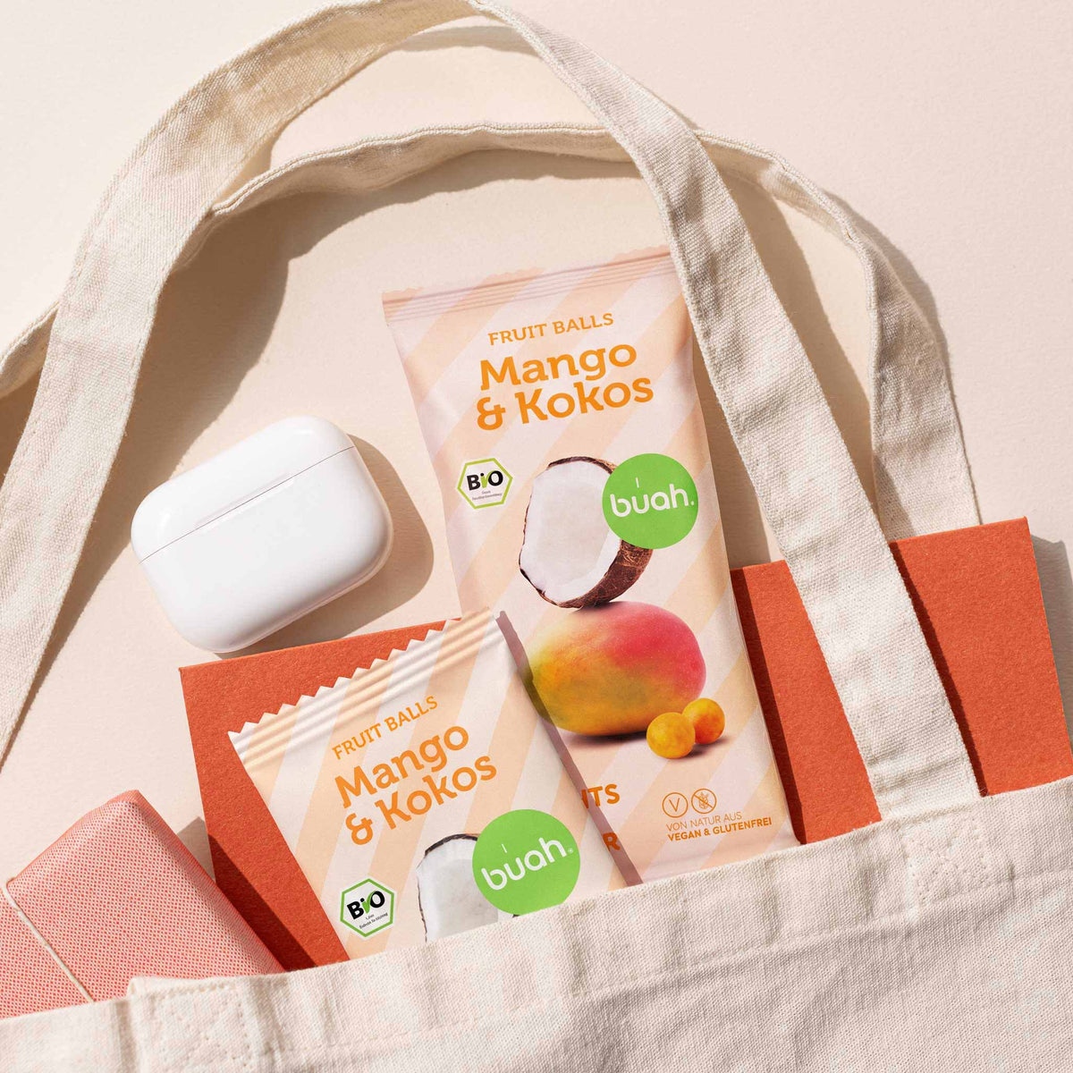 Biologische mango-kokos-fruitballetjes