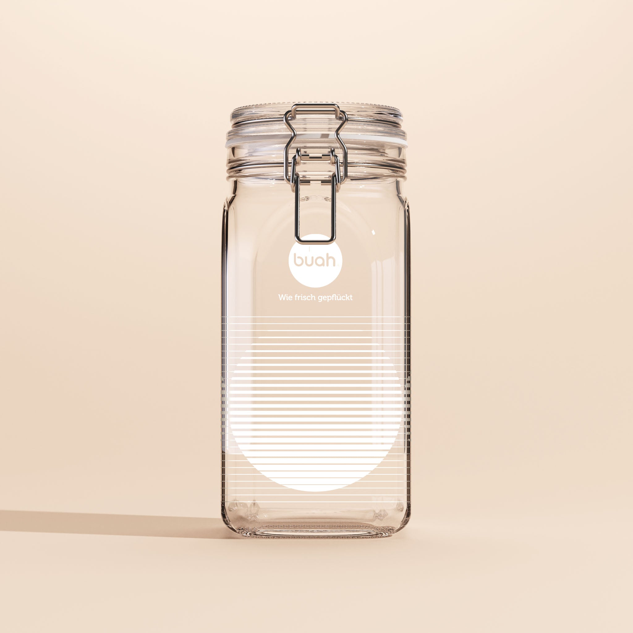 buah Nachfüllglas aus Glas mit Bügelverschluss am Deckel und weißem kreisförmigem Muster Sunset Joy