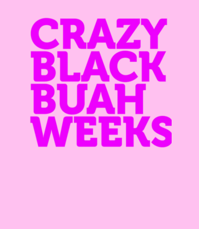 Crazy Black buah Weeks als pinker Schriftzug auf rosa Hintergrund - navigation im Shop zur Black Week
