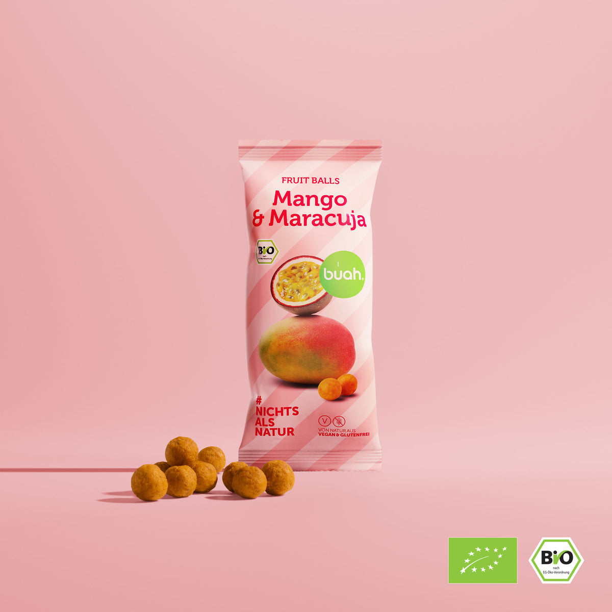 Biologische mango-passievrucht-fruitballetjes